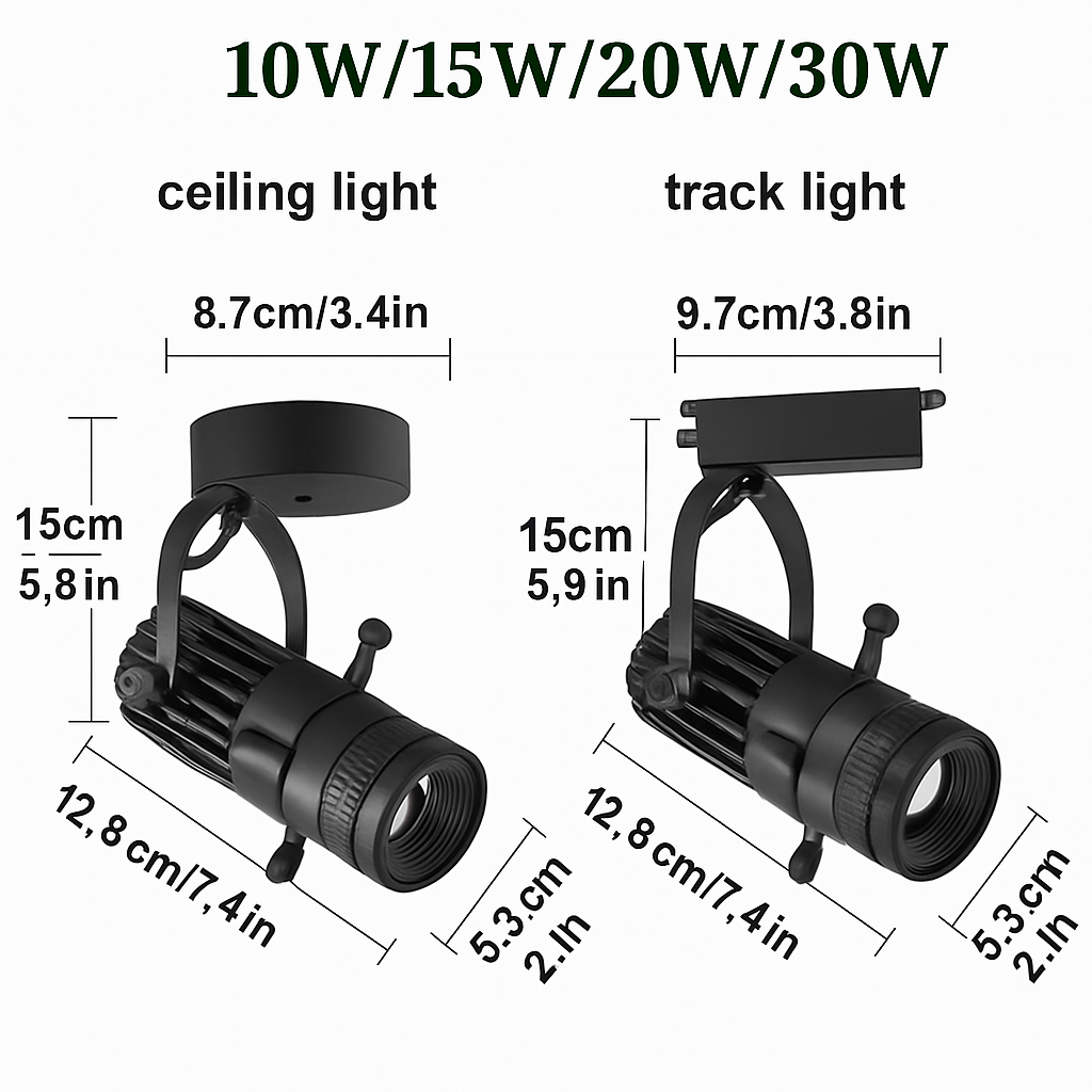 LED Plafondspot Verstelbare Bundel 10W-30W Richtbaar COB Spotlight Modern Aluminium Design Woonkamer Keuken | Sulvida