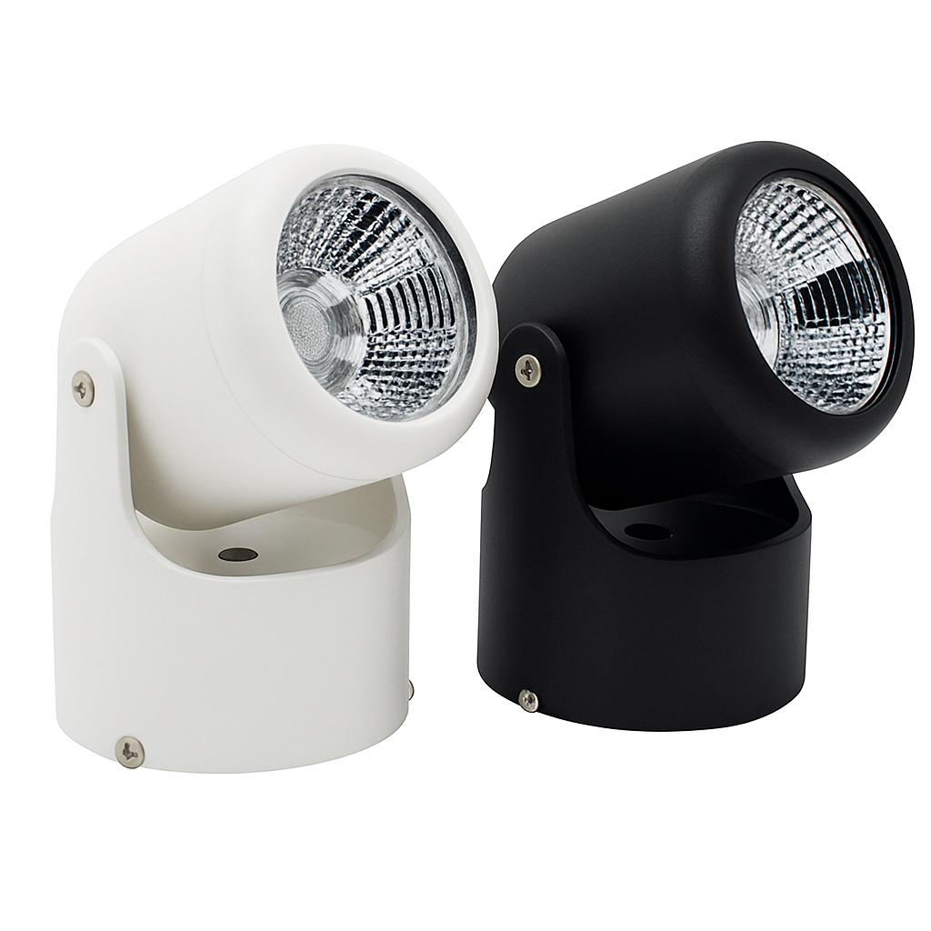 Verstelbare Opbouwspot LED Zwart Wit Metaal Richtbaar Plafondspot Modern Design Woonkamer Keuken Hal | Sulvida