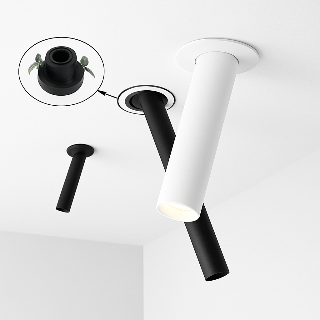 Verstelbare LED-Plafondspot Zwart Wit Modern Design Richtbaar Aluminium 10-20-30cm Dimbaar Woonkamer | Sulvida