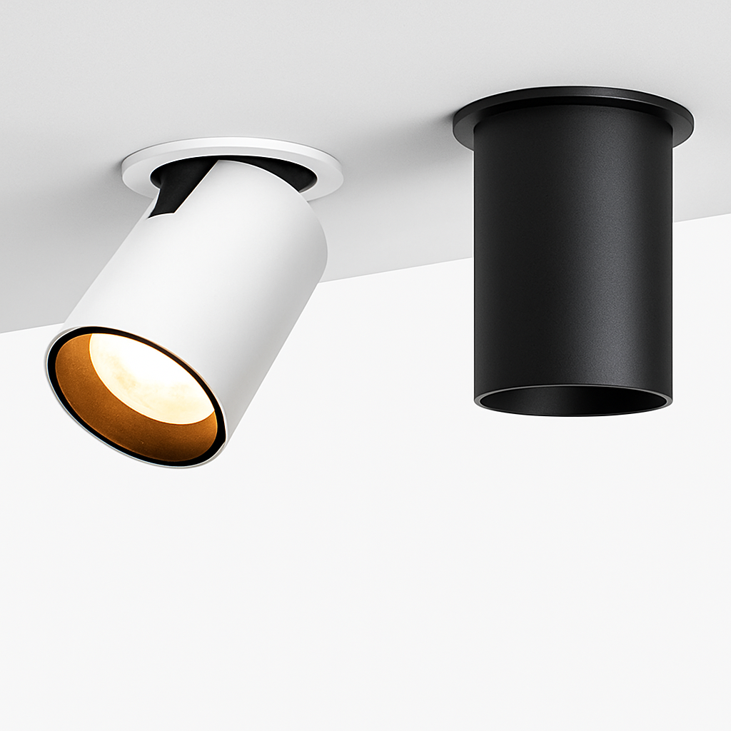 Verstelbare LED-spot metaal chroom wit zwart keuken woonkamer slaapkamer badkamer 12W geïntegreerde verlichting | Sulvida