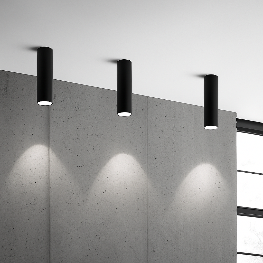 LED Plafondspot Opbouw Aluminium Tubular Design Zwart Wit Warm Neutraal Koel Wit 10-40cm voor Woonkamer Keuken Horeca | Sulvida