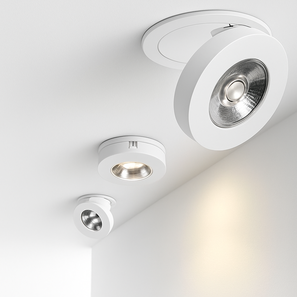 Inbouwspot LED rond orienteerbaar aluminium zwart wit dimbaar warm naturel koel licht 3W-12W plafond | Sulvida