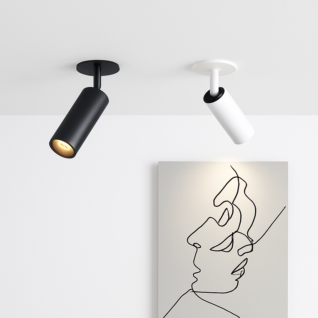 LED Plafondspot Opbouw Kantelbaar Zwart of Wit Tubelamp 7W-30W Keuken Plafondlamp Spots Cilinder Directioneel | Sulvida