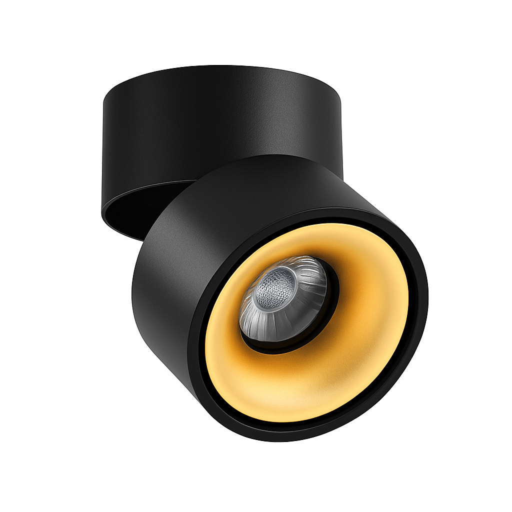 Designspot LED Rond Draaibaar Aluminium Zwart Ivoor Plafond Wit Modern Opbouw Dimbaar 7W-15W Verlichting | Sulvida