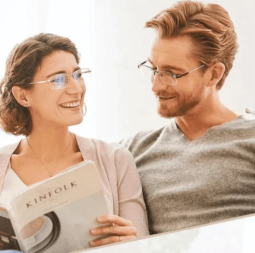 Multifocale Leesbril Titanium met Blauwlichtfilter Progressieve Glazen voor Lezen Afstand en Beeldschermwerk | Sulvida