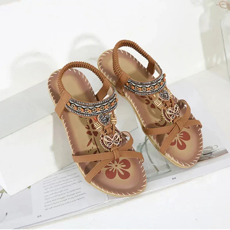 Bohemian Sandalen Dames met Antislipzool Zomer Comfortschoenen Elastisch Licht Strandsandalen Vakantie | Sulvida