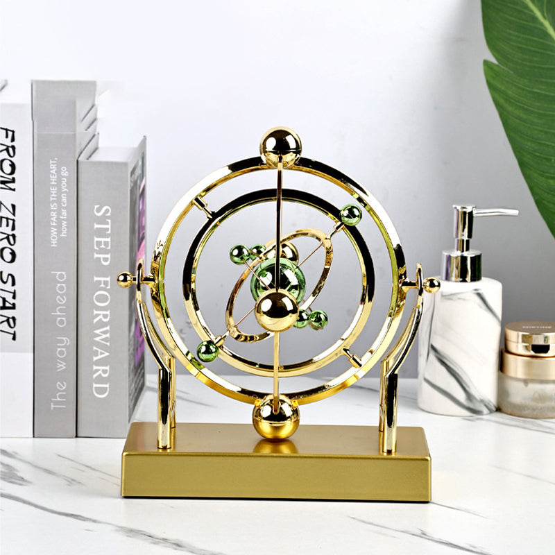 Kinetische Bureausculptuur Metaal Goud Bewegend Decoratie-object voor Kantoor Woonkamer Design Bureau | Sulvida