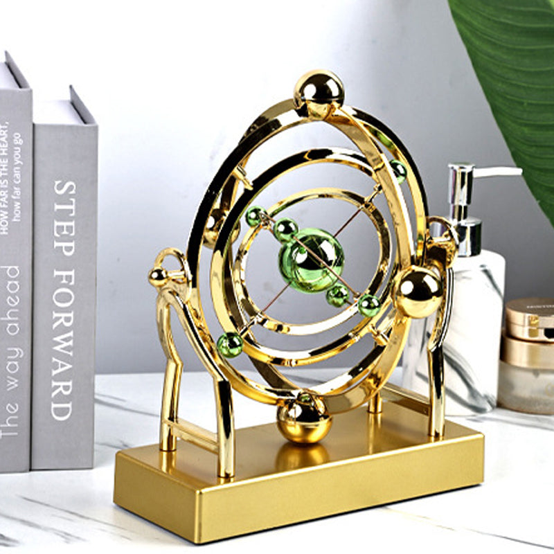 Kinetische Bureausculptuur Metaal Goud Bewegend Decoratie-object voor Kantoor Woonkamer Design Bureau | Sulvida