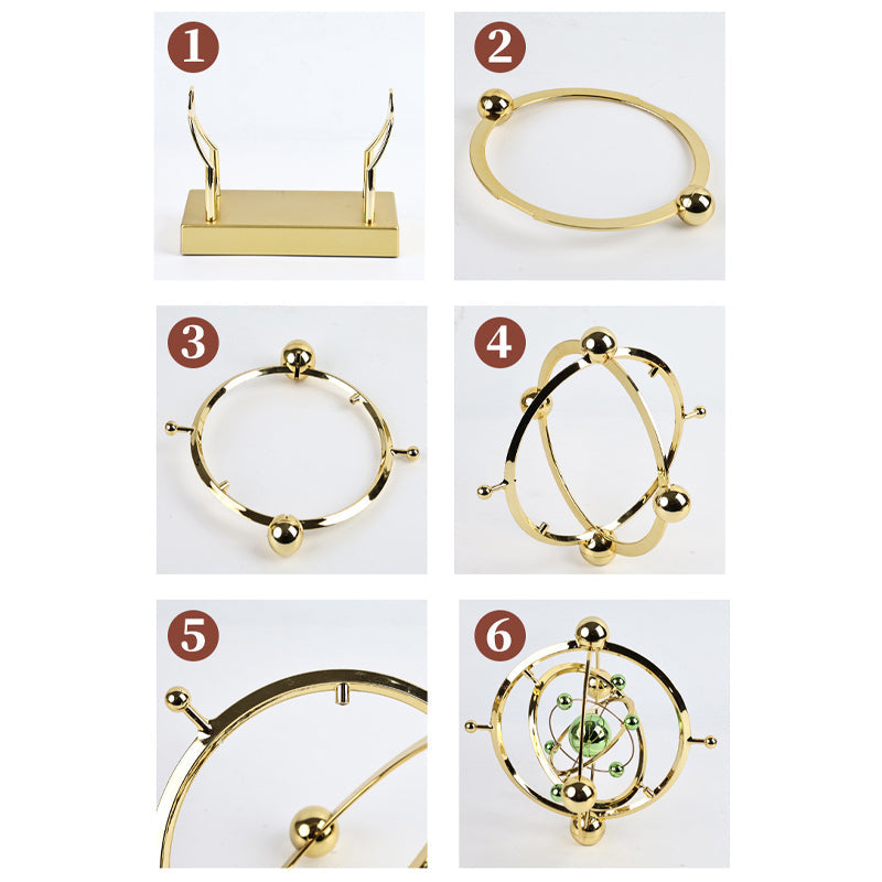 Kinetische Bureausculptuur Metaal Goud Bewegend Decoratie-object voor Kantoor Woonkamer Design Bureau | Sulvida