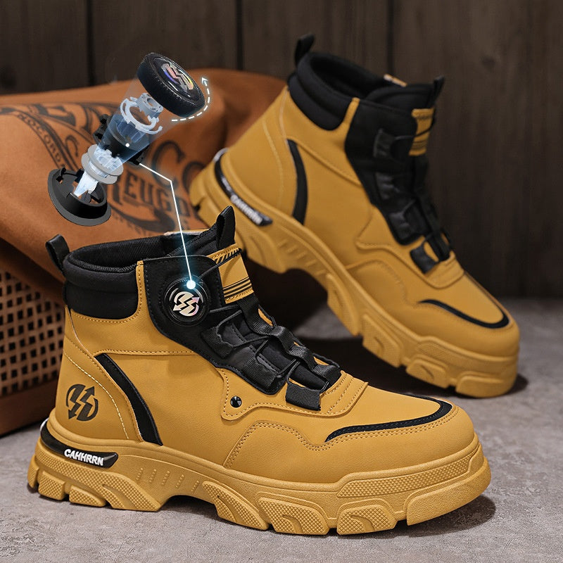 Chaussures de sécurité avec fermeture rotative rapide, confortables, respirantes et déperlantes, noir, vert et jaune - Sulvida