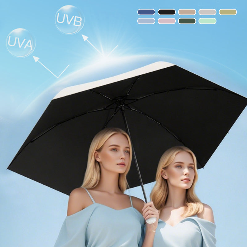 Zakparaplu Compact Capsule met UV-Bescherming UPF50+ Windbestendig Opvouwbaar Regenparaplu voor Onderweg | Sulvida