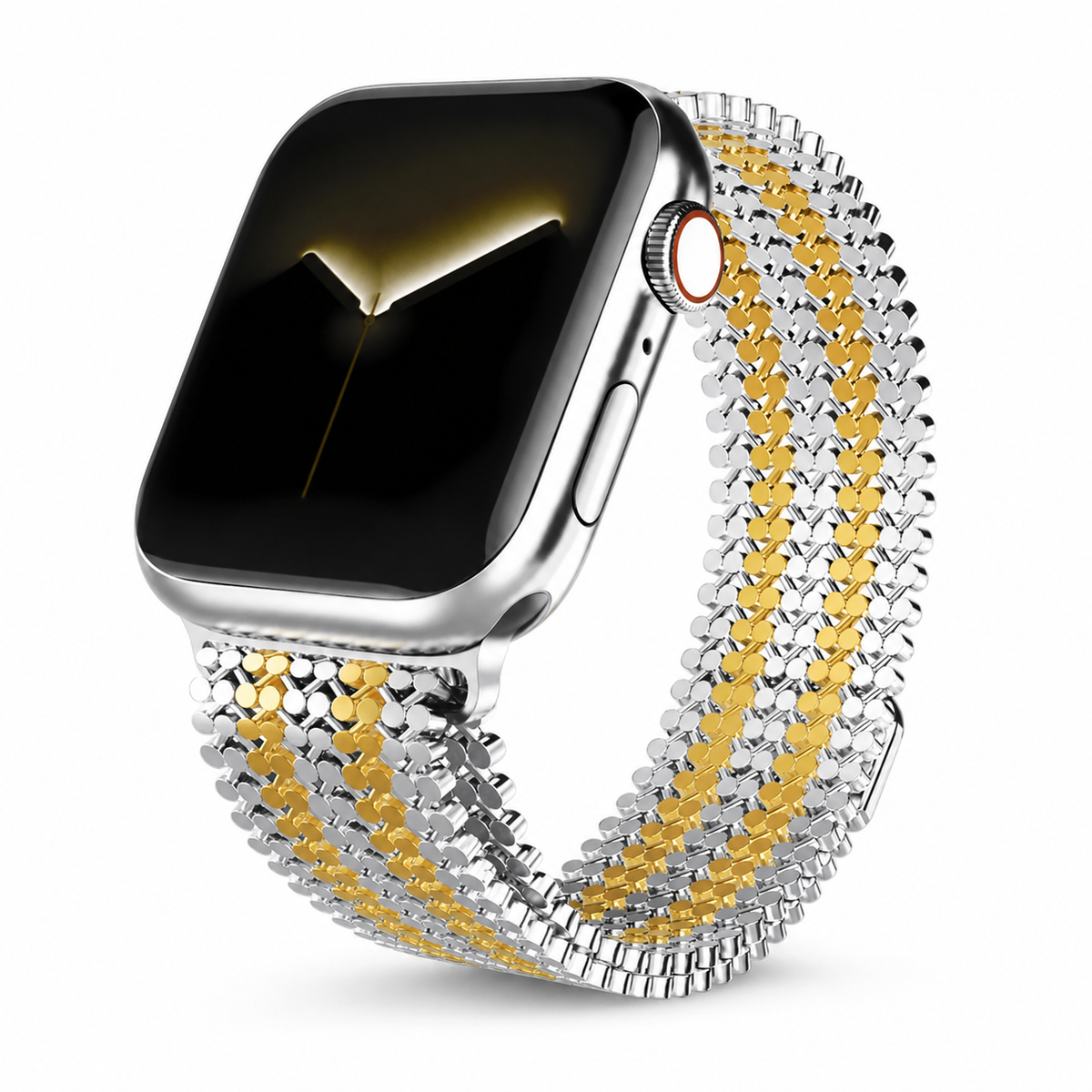 Bracelet à maillons en métal magnétique pour Apple Watch – Ajustement sans cran Series 12 46mm Ultra 4 49mm montre connectée | Sulvida