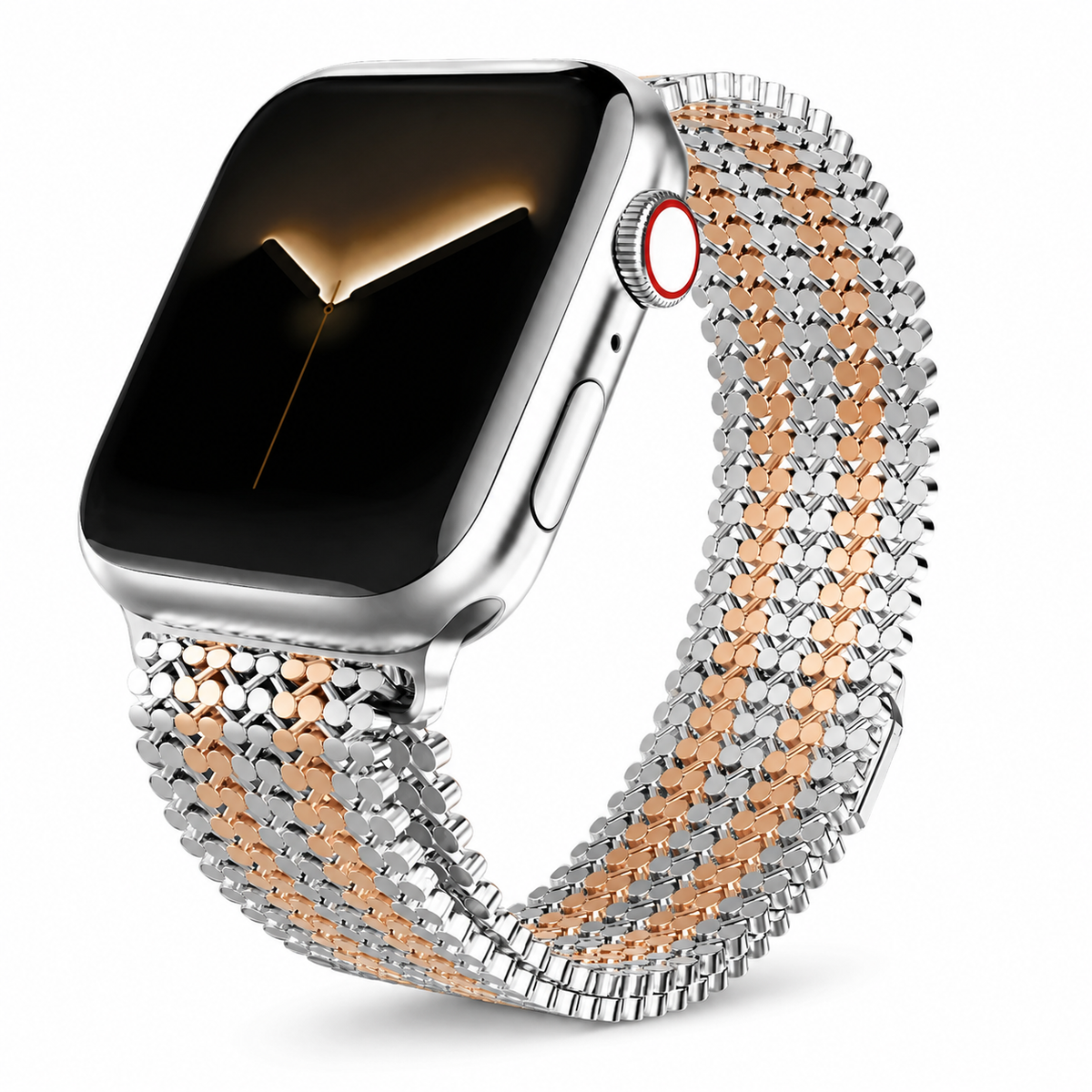 Bracelet à maillons en métal magnétique pour Apple Watch – Ajustement sans cran Series 12 46mm Ultra 4 49mm montre connectée | Sulvida
