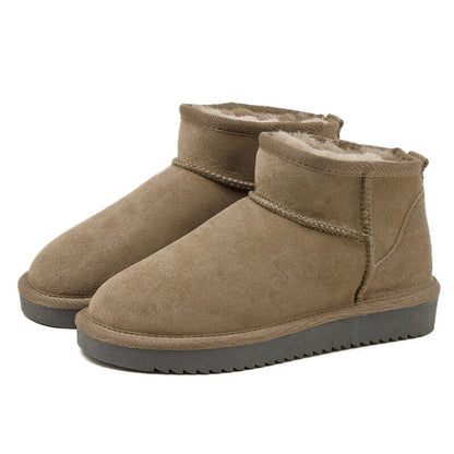 Leren Enkellaarzen met Warme Voering voor Dames Bruin Zwart Khaki Winter Waterbestendig Antislip Comfortabel | Sulvida