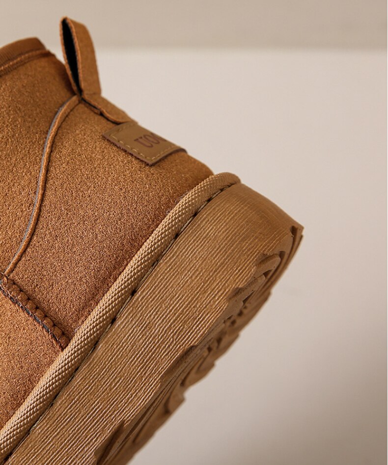 Leren Enkellaarzen met Warme Voering voor Dames Bruin Zwart Khaki Winter Waterbestendig Antislip Comfortabel | Sulvida