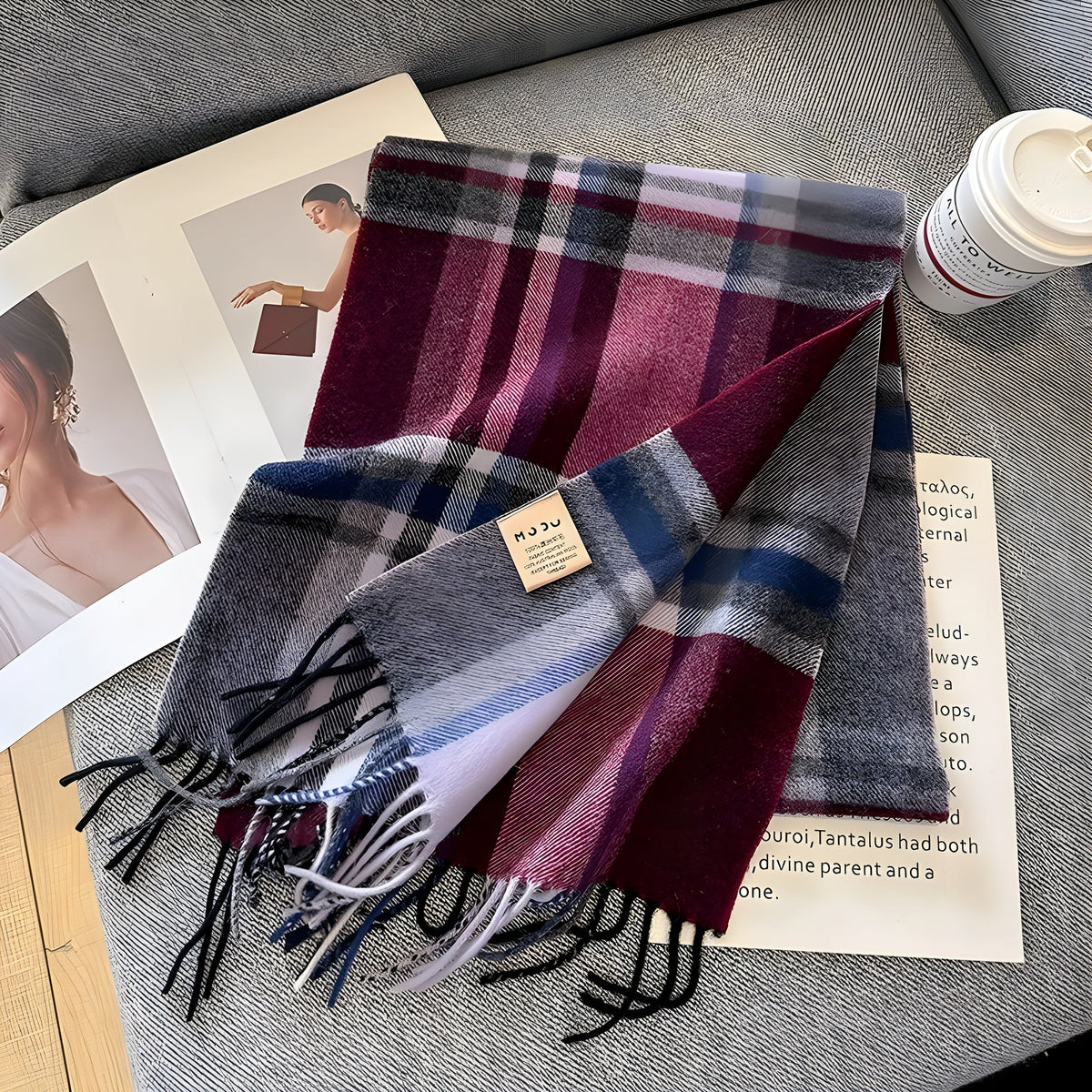 Geruit Kasjmier Dames Wintersjaal met Klassiek Brits Patroon Victoria Warme Halsdoek Herfst Winter Accessoire | Sulvida