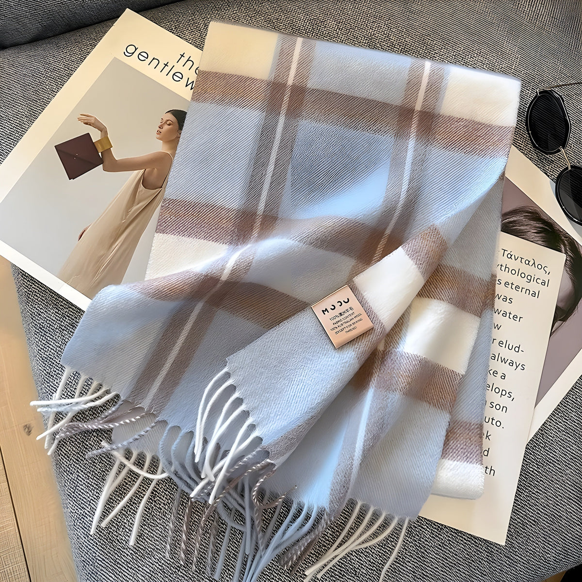 Geruit Kasjmier Dames Wintersjaal met Klassiek Brits Patroon Victoria Warme Halsdoek Herfst Winter Accessoire | Sulvida