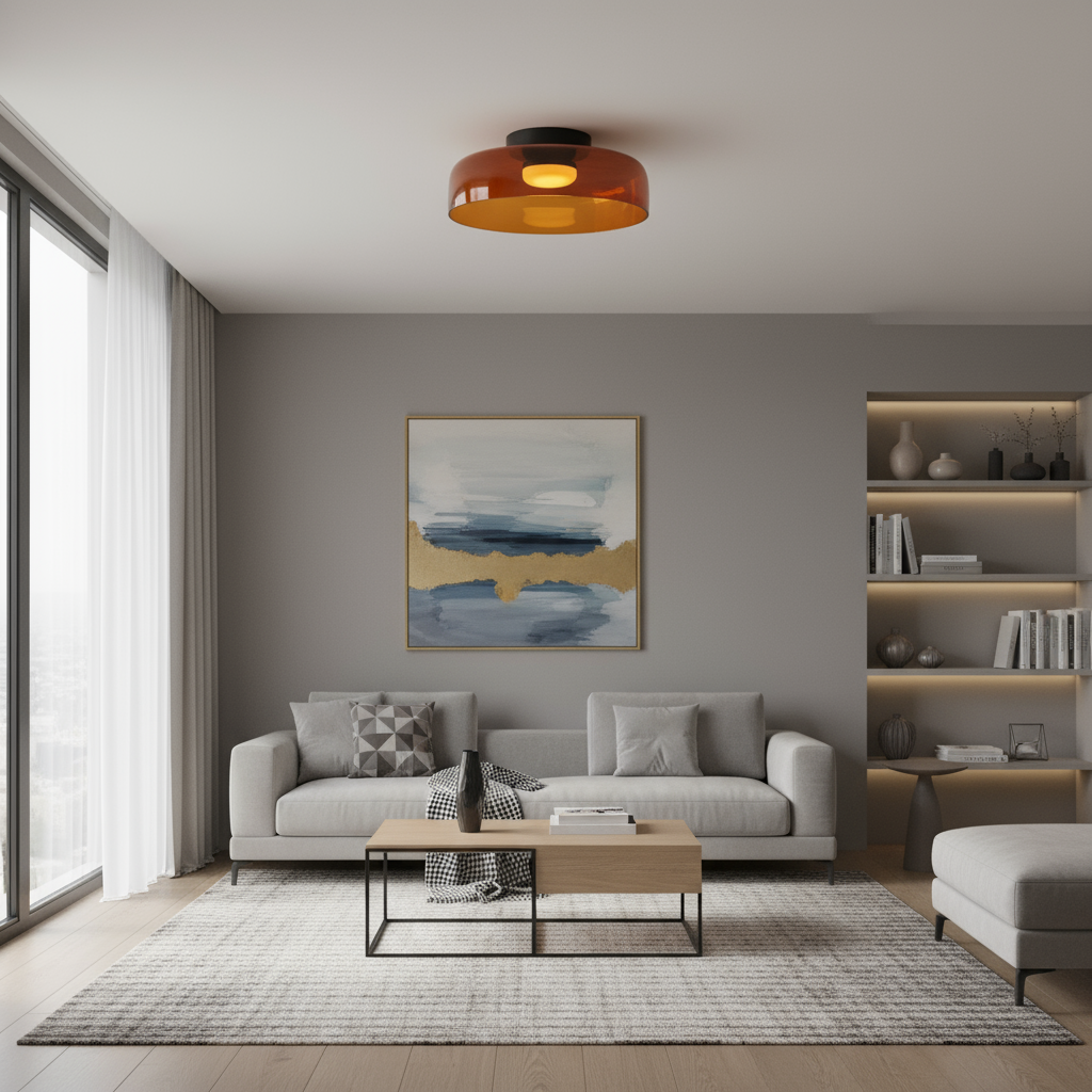 Glazen plafondlamp met driekleurige LED-verlichting voor woonkamer eetkamer slaapkamer modern design | Sulvida