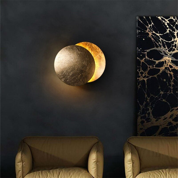 Wandlamp halve maan LED warm wit goud zwart minimalistisch design sfeerverlichting woonkamer slaapkamer modern | Sulvida