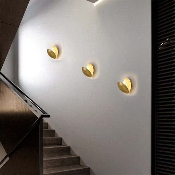 Wandlamp halve maan LED warm wit goud zwart minimalistisch design sfeerverlichting woonkamer slaapkamer modern | Sulvida