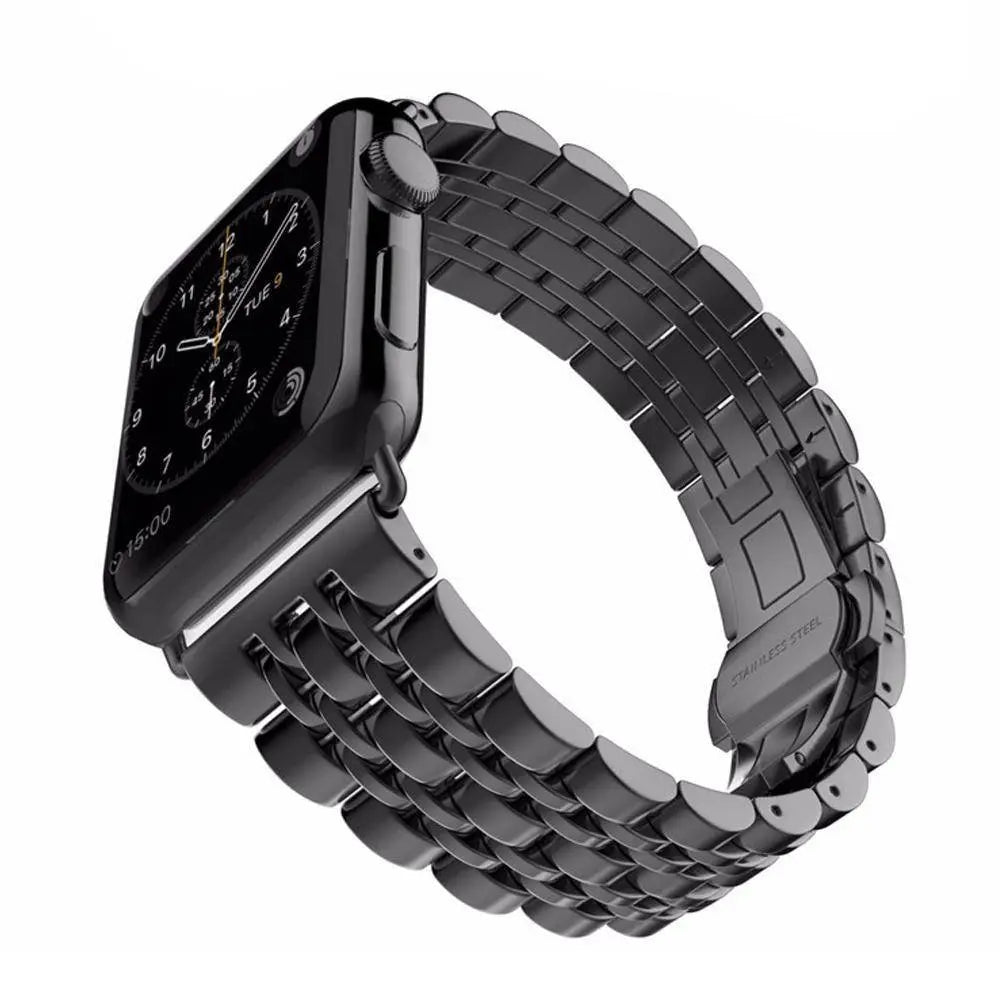 Bracelet en métal pour Apple Watch 42/44/46/49mm Series 1-12 et Ultra, maillons triples en acier | Sulvida