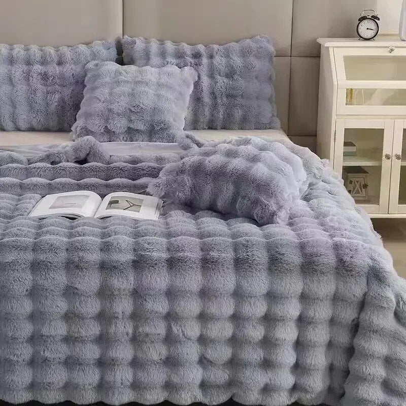 Luxe Pluchen Fleece Deken Superzacht Antraciet Grijs 100x160cm Winter Warme Plaid Bed Bank Slaapkamer | Sulvida