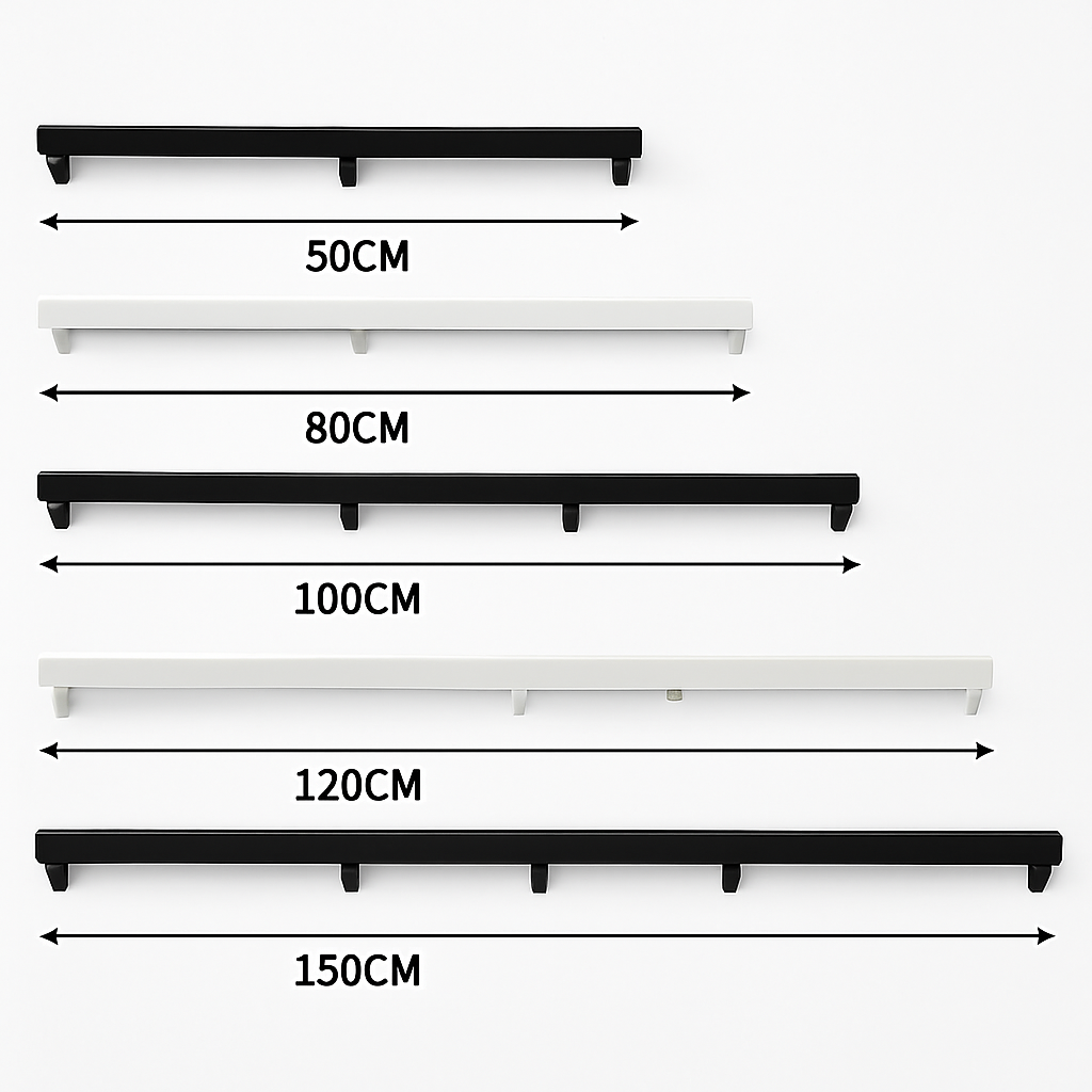 Plafondrail Langwerpig voor Hanglampen – Metalen Verdeelrail 1 tot 5 Lichtpunten – Zwart of Wit Design | Sulvida