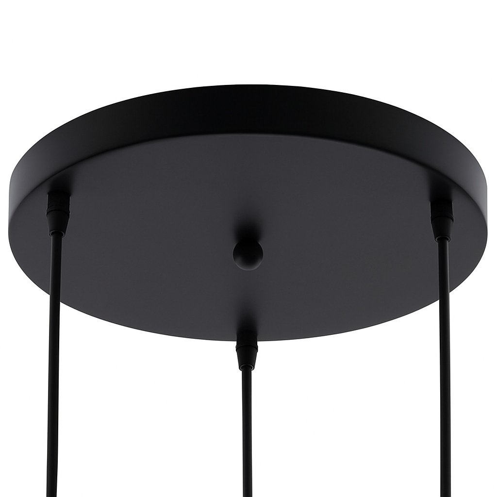 Ronde Plafondplaat voor Hanglamp tot 5 Lichtpunten Zwart of Wit Metalen Lamphoes Plafondbalk Plafondkap | Sulvida