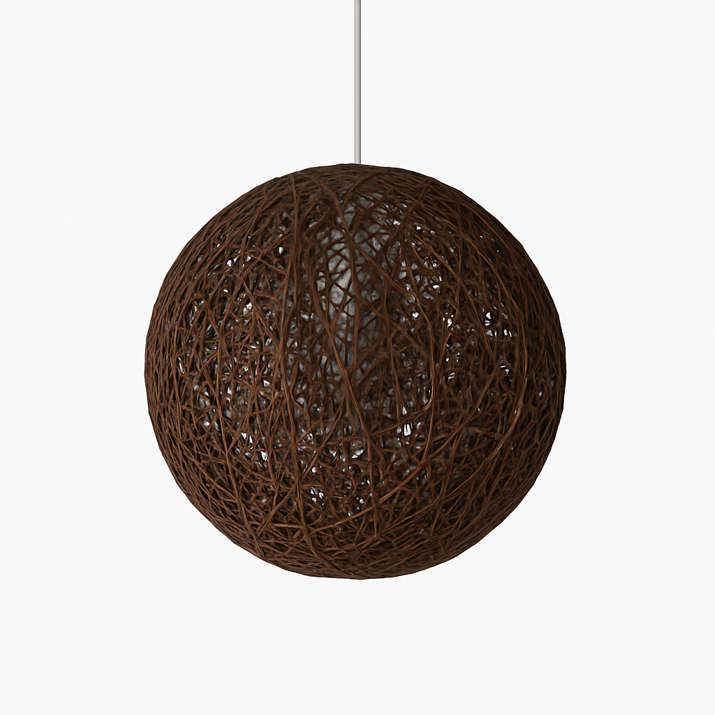 Rieten Hanglamp Bol Papier Gevlochten Design Diverse Kleuren Verstelbaar 100cm Snoer Sfeerverlichting | Sulvida