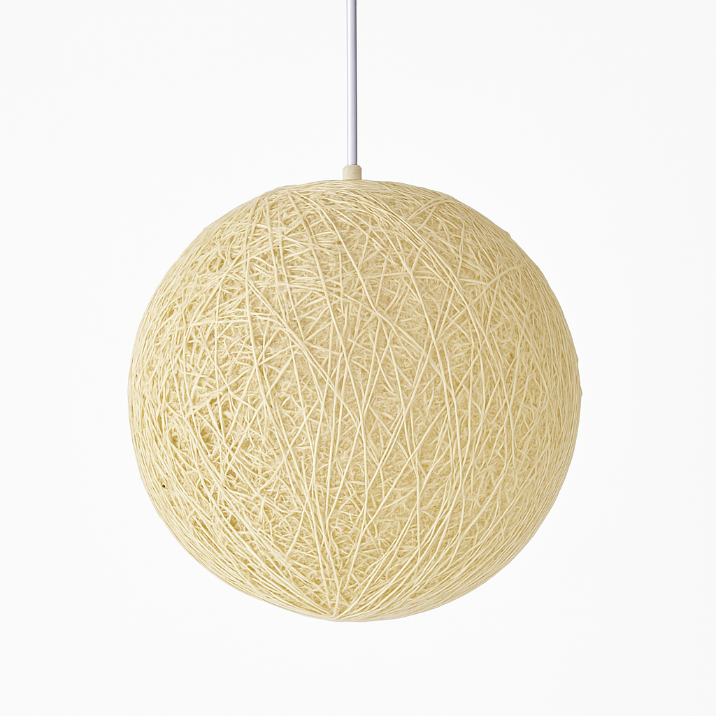 Rieten Hanglamp Bol Papier Gevlochten Design Diverse Kleuren Verstelbaar 100cm Snoer Sfeerverlichting | Sulvida