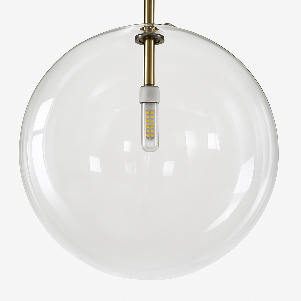Glazen hanglamp bol modern Scandinavisch goud dimbaar LED verlichting eetkamer slaapkamer decoratief | Sulvida