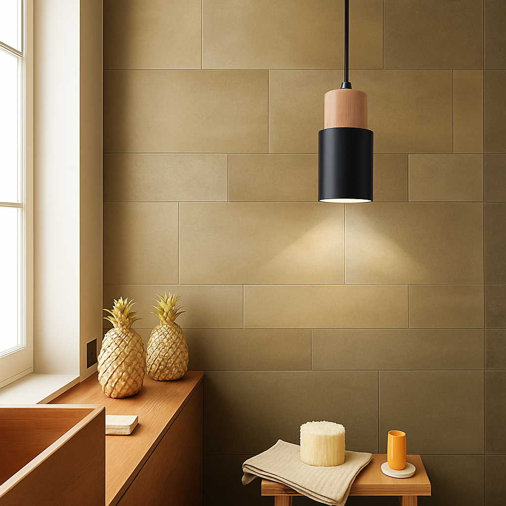 Hanglamp Cilinder Hout Metaal Moderne Verlichting Eetkamer Slaapkamer Keuken Design Lamp E27 Fitting | Sulvida
