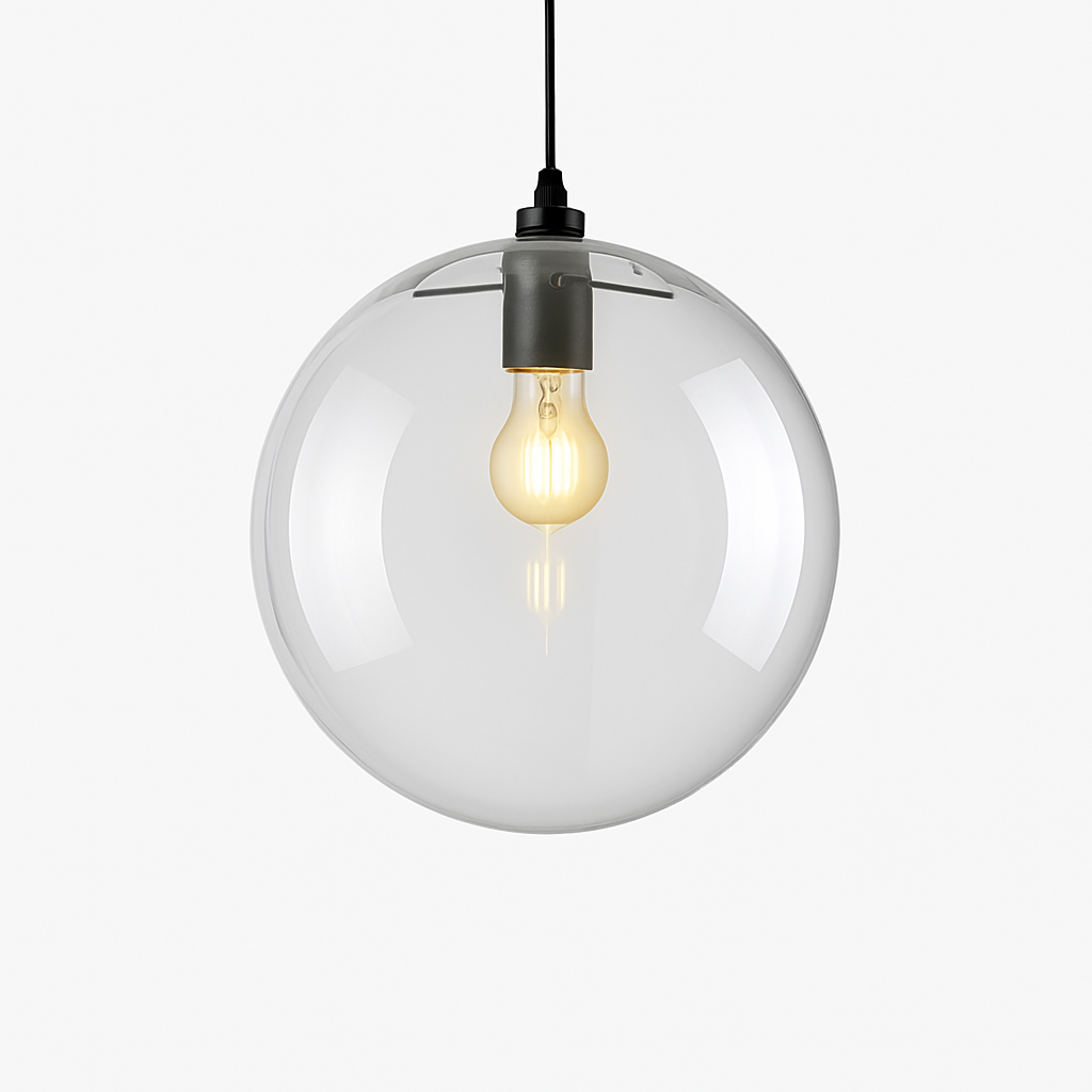Glazen Hangbol Verlichting Roségoud of Zwart Design LED Wandlamp E27 Dimbaar Plafondlamp Moderne Hanglamp | Sulvida