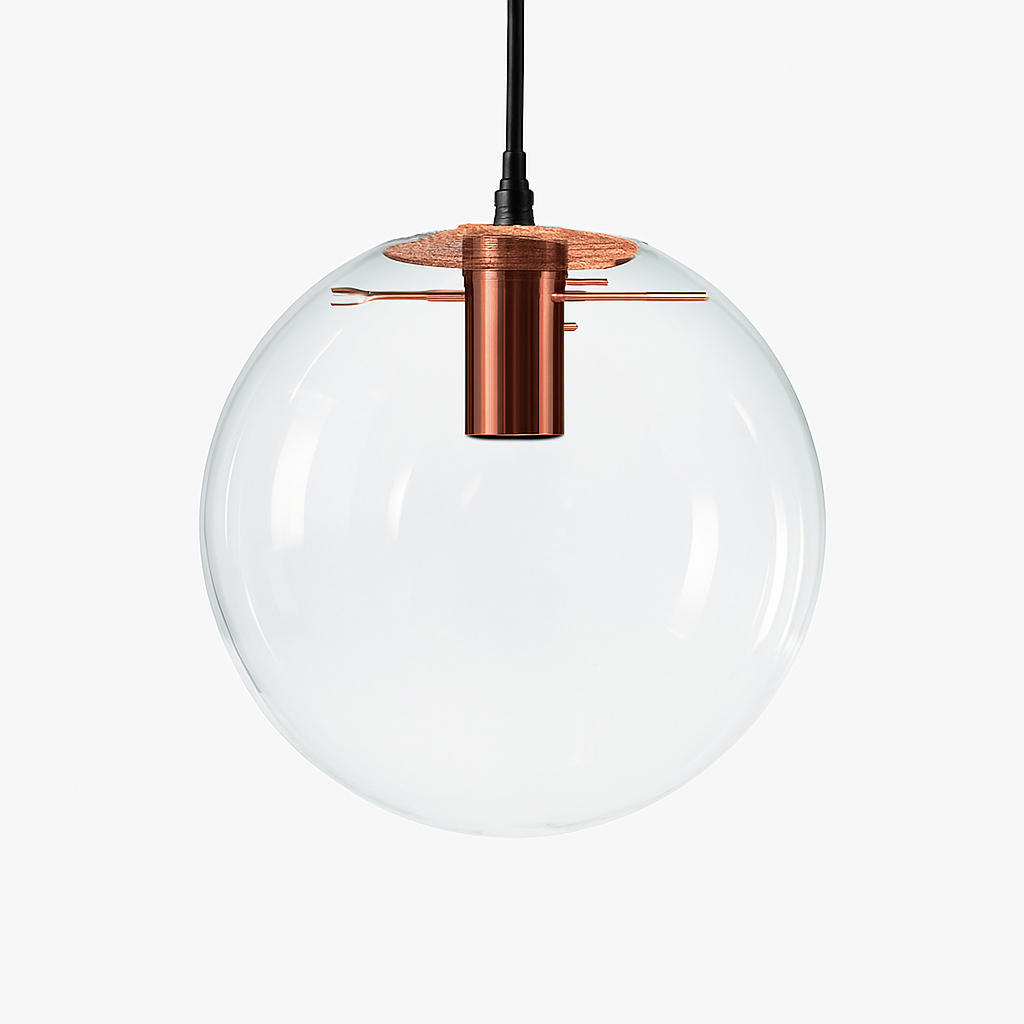 Glazen Hangbol Verlichting Roségoud of Zwart Design LED Wandlamp E27 Dimbaar Plafondlamp Moderne Hanglamp | Sulvida