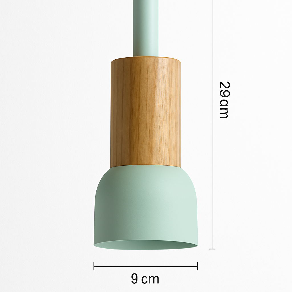 Design Hanglamp Hout & Metaal Geel Groen Wit Roze Geometrisch 12×16 tot 14×20 cm Woonkamer Eetkamer Slaapkamer | Sulvida