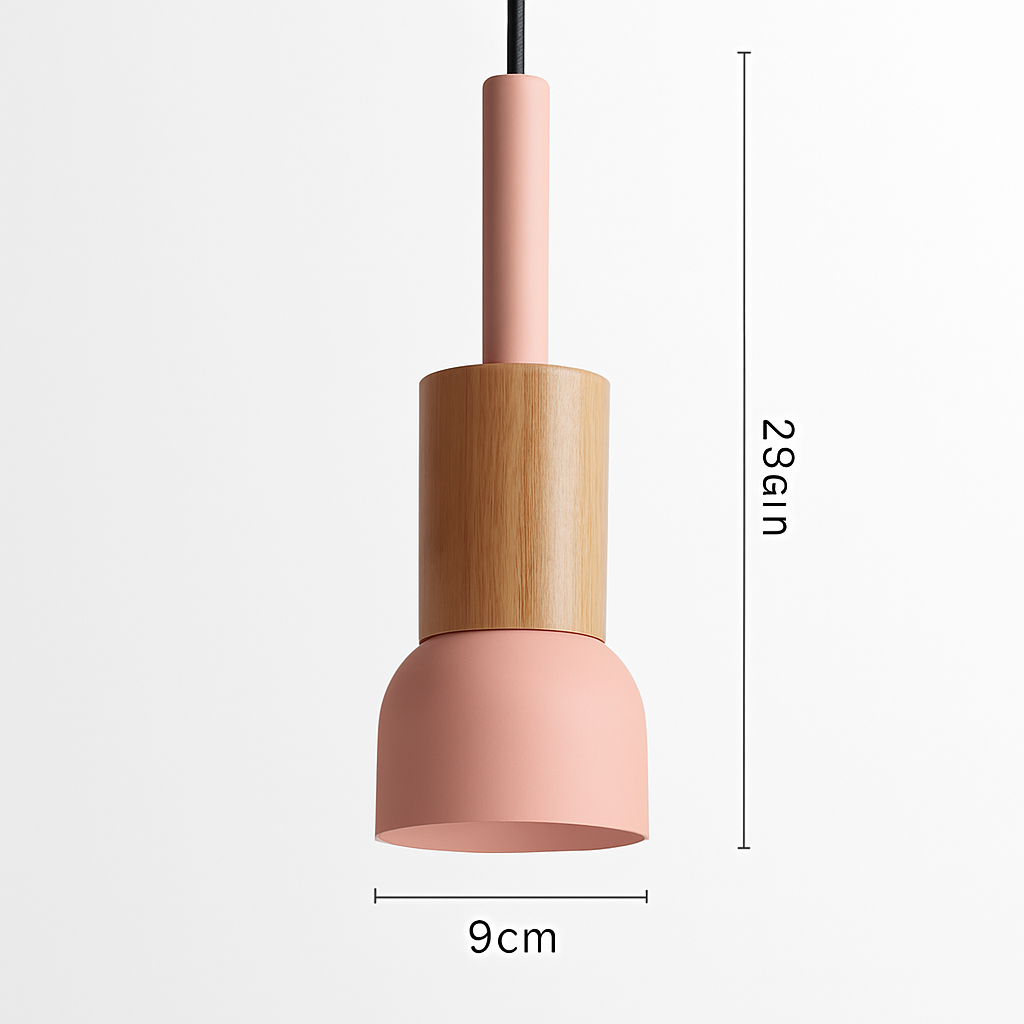 Design Hanglamp Hout & Metaal Geel Groen Wit Roze Geometrisch 12×16 tot 14×20 cm Woonkamer Eetkamer Slaapkamer | Sulvida
