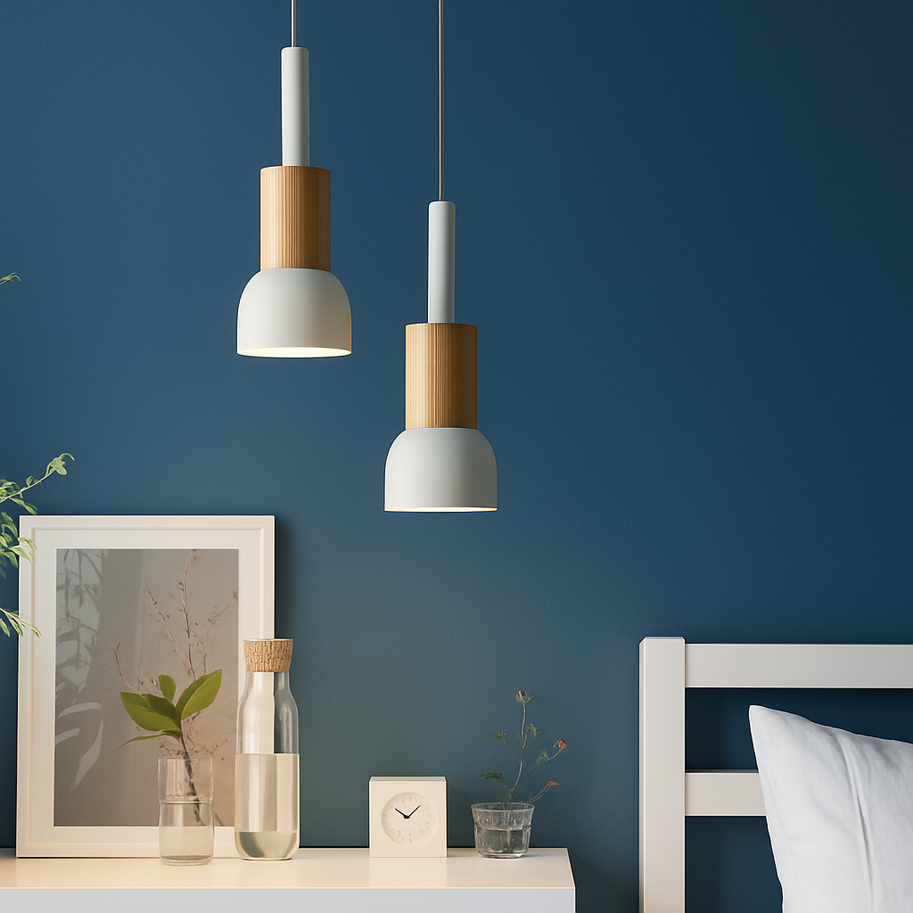 Design Hanglamp Hout & Metaal Geel Groen Wit Roze Geometrisch 12×16 tot 14×20 cm Woonkamer Eetkamer Slaapkamer | Sulvida