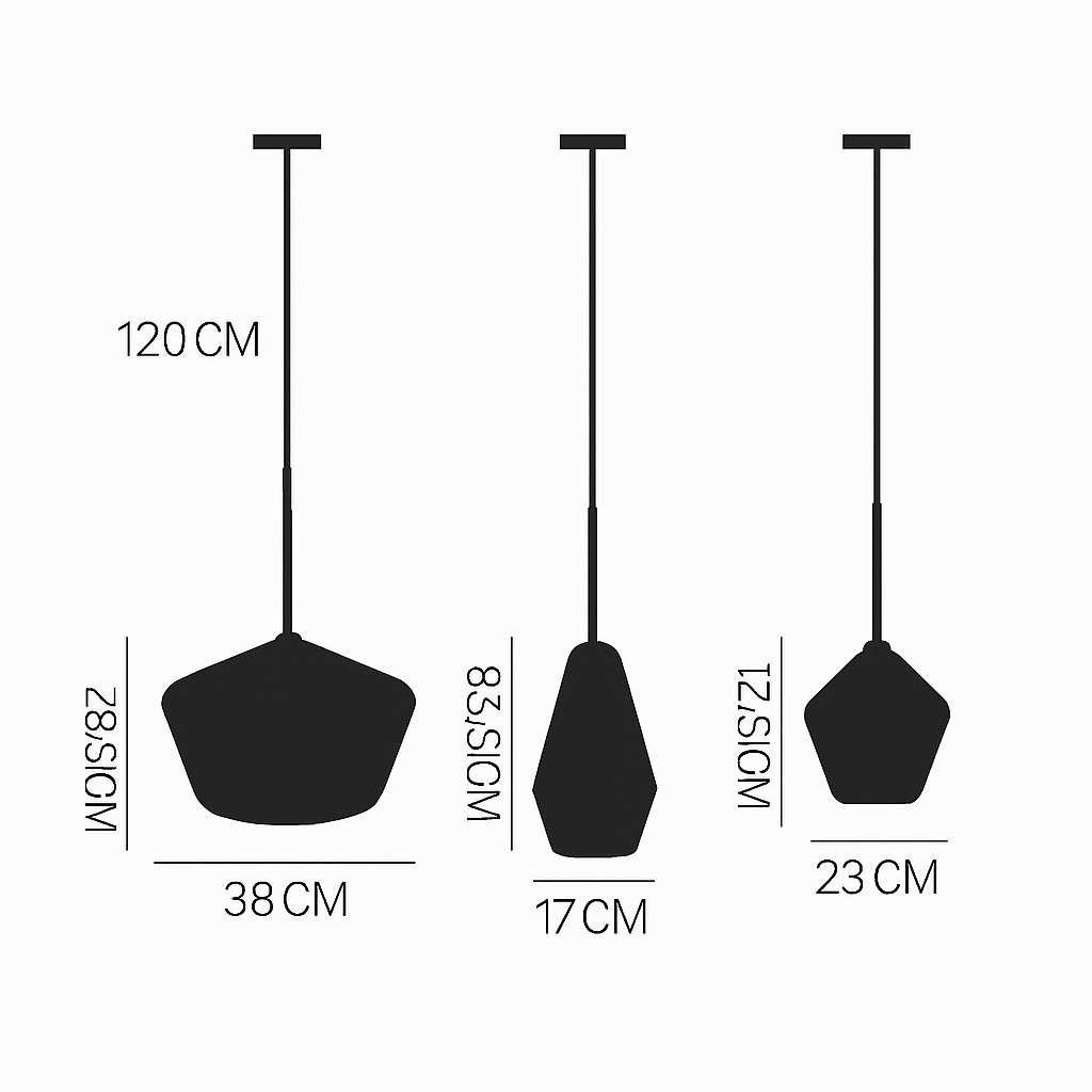 Glazen hanglamp met metaal transparant of amber moderne sfeerverlichting voor eetkamer woonkamer en keuken | Sulvida