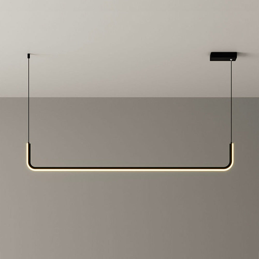 LED Hanglamp Aluminium Lineair 90-150 cm Zwart Goud Dimbaar Moderne Verlichting Eetkamer Bureau Woonkamer | Sulvida