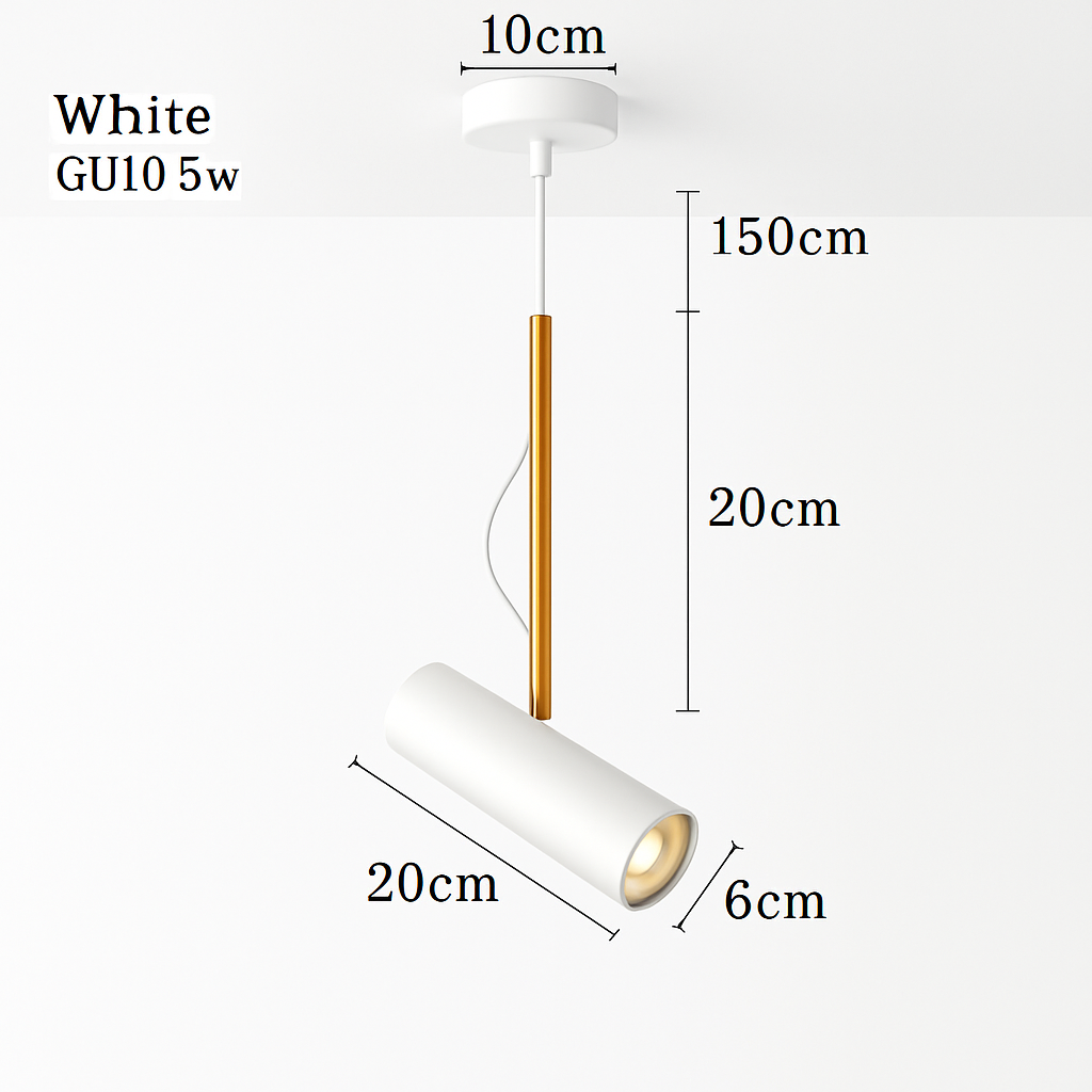 Hanglamp Verstelbaar Spotje Geborsteld Aluminium Goudkleurig Railspot Modern Design Eetkamer Woonkamer | Sulvida
