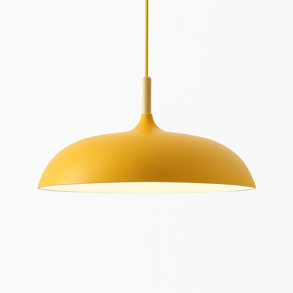 Hanglamp met houten stang en aluminium kap 35-60 cm E27 modern design verlichting eetkamer woonkamer | Sulvida