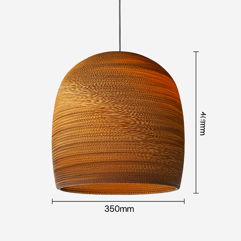 Papieren Hanglamp Bruin Japandi Design E27 Kartonnen Kap 3-5m² Verlichting Interieur Woonkamer Eethoek | Sulvida