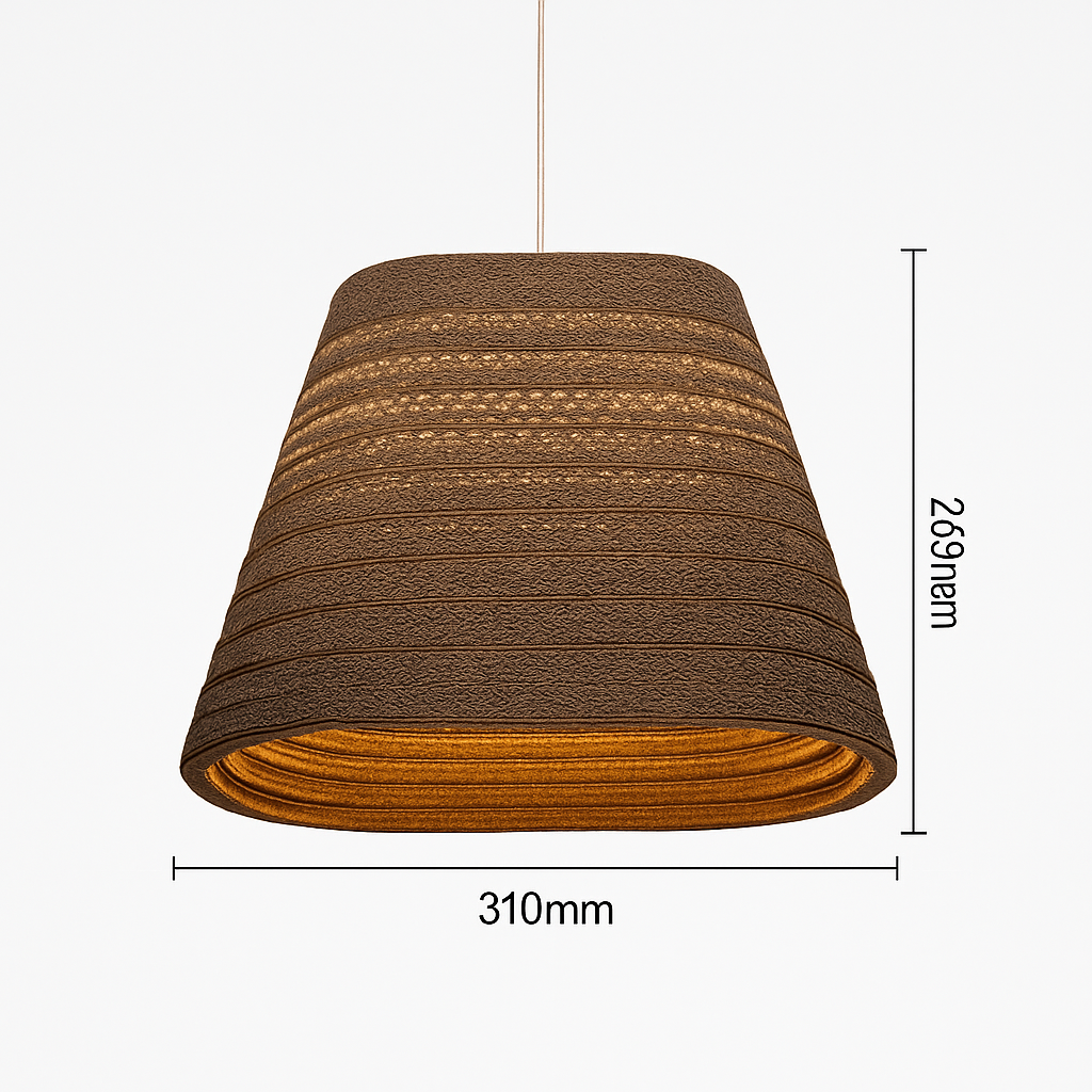 Papieren Hanglamp Bruin Japandi Design E27 Kartonnen Kap 3-5m² Verlichting Interieur Woonkamer Eethoek | Sulvida