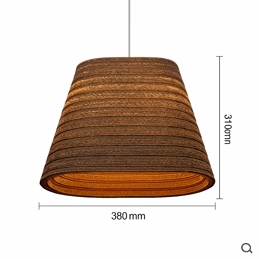 Papieren Hanglamp Bruin Japandi Design E27 Kartonnen Kap 3-5m² Verlichting Interieur Woonkamer Eethoek | Sulvida