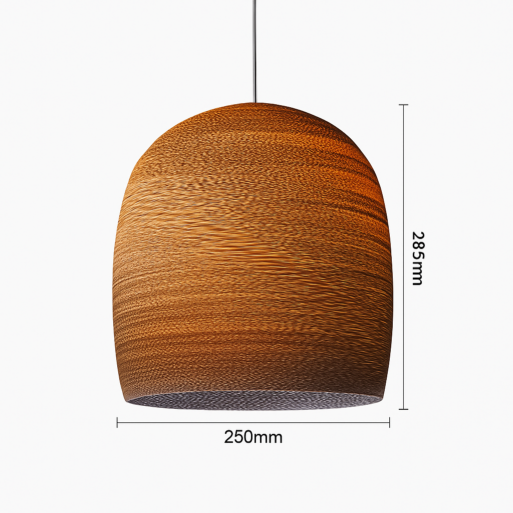 Papieren Hanglamp Bruin Japandi Design E27 Kartonnen Kap 3-5m² Verlichting Interieur Woonkamer Eethoek | Sulvida
