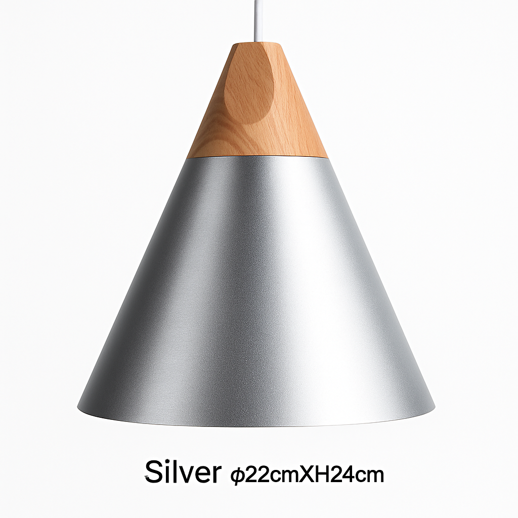 Conische Hanglamp Hout & Aluminium Modern Design E27 Fitting Sfeervolle Verlichting Keuken Eetkamer Woonkamer | Sulvida
