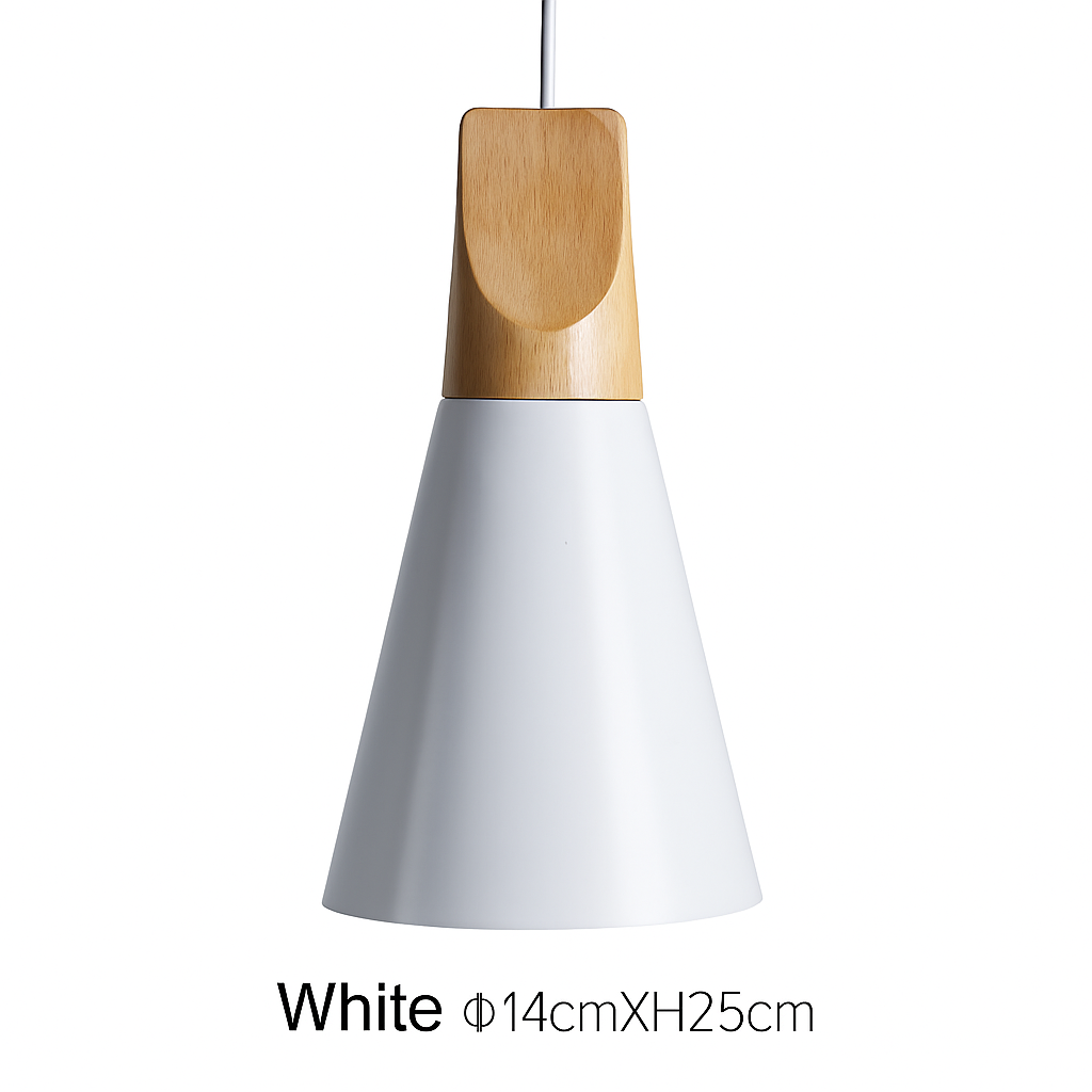 Conische Hanglamp Hout & Aluminium Modern Design E27 Fitting Sfeervolle Verlichting Keuken Eetkamer Woonkamer | Sulvida