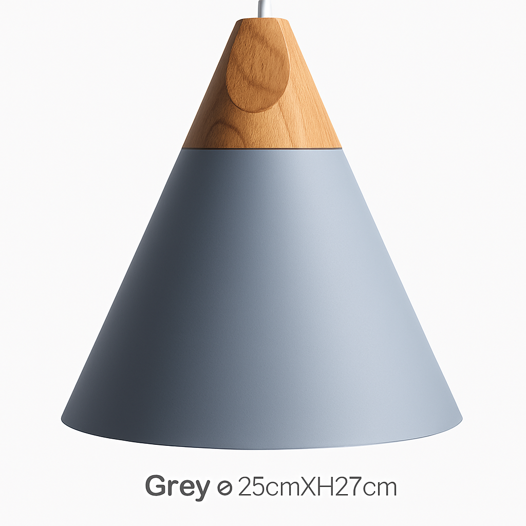 Conische Hanglamp Hout & Aluminium Modern Design E27 Fitting Sfeervolle Verlichting Keuken Eetkamer Woonkamer | Sulvida