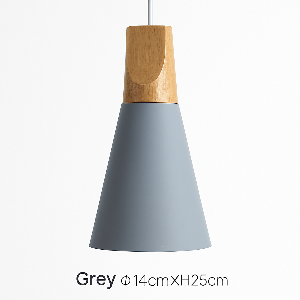 Conische Hanglamp Hout & Aluminium Modern Design E27 Fitting Sfeervolle Verlichting Keuken Eetkamer Woonkamer | Sulvida