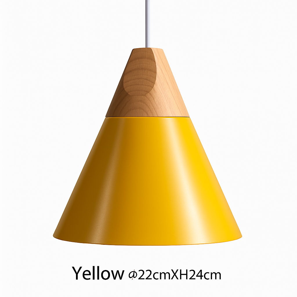 Conische Hanglamp Hout & Aluminium Modern Design E27 Fitting Sfeervolle Verlichting Keuken Eetkamer Woonkamer | Sulvida